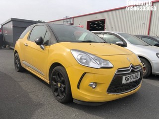 Location: Edinburgh - 2012 CITROEN DS3 DSTYLE + 3 Door Hatchback REG: KR61UHD, Keys: No, MOT Expiry date: 11/08/2025, 1598 Petrol, 5 Speed Manual Petrol, Former Keepers: 7