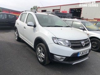 Location: Edinburgh - 2013 DACIA SANDERO STEPWAY AMBIANCE 5 Door Hatchback REG: PJ63ULY, Keys: No, MOT Expiry date: 04/02/2026, 898 Petrol, 5 Speed Manual Petrol, Former Keepers: 4