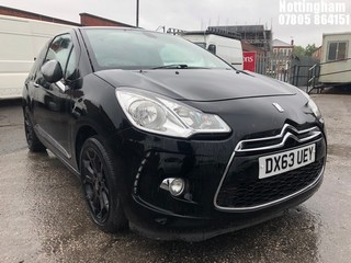 Location: Nottingham - 2013 CITROEN DS3 DSTYLE + 3 Door Hatchback REG: DX63UEY, Keys: No, MOT Expiry date: 17/04/2026, 1598 Petrol, 5 Speed Manual Petrol, Former Keepers: 3
