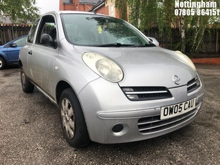 Location: Nottingham - 2005 NISSAN MICRA S 3 Door Hatchback REG: OW05CAU, Keys: No, MOT Expiry date: 22/01/2025, 1240 Petrol, 5 Speed Manual Petrol, Former Keepers: 7