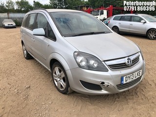 Location: Peterborough - 2013 VAUXHALL ZAFIRA EXCLUSIV CDTI MPV REG: DY13LKE, Keys: No, MOT Expiry date: 30/12/2025, 1686 Diesel, 6 Speed Manual Diesel, Former Keepers: 9