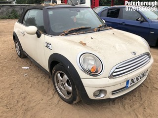Location: Peterborough - 2010 MINI COOPER Convertible REG: DL10UKU, Keys: No, MOT Expiry date: 28/09/2025, 1598 Petrol, 6 Speed Manual Petrol, Former Keepers: 4