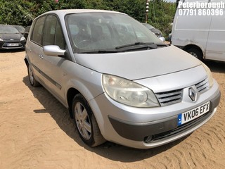 Location: Peterborough - 2006 RENAULT SCENIC DYNAMIQUE VVT MPV REG: VK06EFX, Keys: No, MOT Expiry date: 22/05/2025, 1598 Petrol, 5 Speed Manual Petrol, Former Keepers: 6