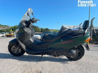 Location: Plymouth - 1998 SUZUKI AN 250 W Scooter REG: S714JJT, Keys: No, MOT Expiry date: 30/10/2024, 249 Petrol, , Former Keepers: 15