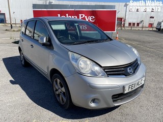 Location: South Wales - 2011 NISSAN NOTE N-TEC MPV REG: FE11HLC, Keys: No, MOT Expiry date: 22/09/2024, 1386 Petrol, 5 Speed Manual Petrol, Former Keepers: 7