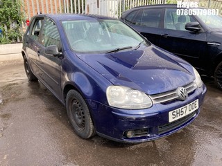 Location:  Hayes - 2008 VOLKSWAGEN GOLF S 80 5 Door Hatchback REG: SH57OOE, Keys: No, MOT Expiry date: 28/04/2026, 1390 Petrol, 5 Speed Manual Petrol, Former Keepers: 9