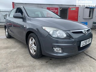 Location: Belvedere - 2009 HYUNDAI  I30 COMFORT 5 DOOR HATCHBACK REG: LC59VOF, 1396cc PETROL, 5 SPEED MANUAL PETROL, Former Keepers: 0, Keys: Yes, MOT Expiry date: 01.10.2025