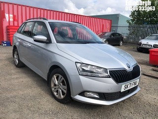 Location: Edinburgh - 2021 SKODA FABIA SE TSI S-A Estate REG: SK71FNU, Keys: No, MOT Expiry date: 06/09/2024, 999 Petrol, 7 Speed S-Auto Petrol, Former Keepers: 2