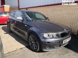 Location: Edinburgh - 2007 BMW 118D SE 3 Door Hatchback REG: SK57YON, Keys: No, MOT Expiry date: 21/01/2026, 1995 Diesel, 6 Speed Manual Diesel, Former Keepers: 9