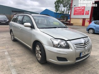 Location: Edinburgh - 2007 TOYOTA AVENSIS T2 D-4D Estate REG: SJ57YHF, Keys: No, MOT Expiry date: 11/12/2024, 1995 Diesel, 6 Speed Manual Diesel, Former Keepers: 4