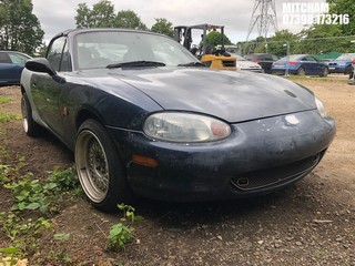 Location: Mitcham - 1999 MAZDA MX-5 S Convertible REG: S770JGO, Keys: No, MOT Expiry date: 13/06/2025, 1840 Petrol, 5 Speed Manual Petrol, Former Keepers: 15