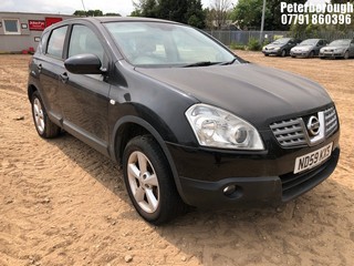Location: Peterborough - 2009 NISSAN QASHQAI ACENTA DCI 5 Door Hatchback REG: ND59KXS, Keys: No, MOT Expiry date: 11/12/2024, 1461 Diesel, 6 Speed Manual Diesel, Former Keepers: 5