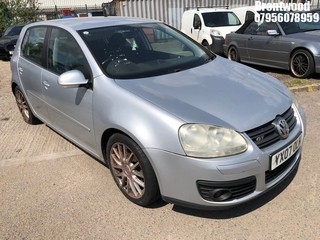Location: Brentwood - 2007 VOLKSWAGEN GOLF GT TDI 140 5 Door Hatchback REG: YX07OLH, Keys: No, MOT Expiry date: 06.08.2024, 1968 Diesel, 6 Speed Manual Diesel, Former Keepers: 5