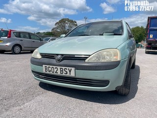 Location: Plymouth - 2002 VAUXHALL CORSA COMFORT 16V 3 Door Hatchback REG: BG02BSY, Keys: No, MOT Expiry date: 03/06/2025, 1199 Petrol, 5 Speed Manual Petrol, Former Keepers: 7