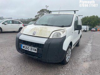 Location: Plymouth - 2010 FIAT FIORINO SX 16V MULTIJET Panel Van REG: WG60BVM, Keys: No, MOT Expiry date: 06/02/2025, 1248 Diesel, 5 Speed Manual Diesel, Former Keepers: 6