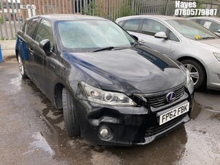 Location:  Hayes - 2012 LEXUS CT 200H SE-L CVT 5 Door Hatchback REG: FP62FBK, Keys: No, MOT Expiry date: 24/06/2025, 1798 Hybrid Electric, Variable 1 Speed Auto Petrol/E, Former Keepers: 2