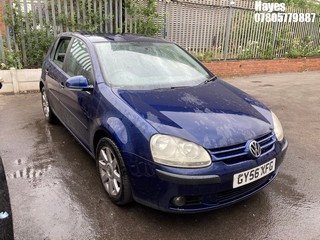 Location:  Hayes - 2006 VOLKSWAGEN GOLF FSI S 5 Door Hatchback REG: GY56XFG, Keys: No, MOT Expiry date: 13/01/2025, 1598 Petrol, 6 Speed Manual Petrol, Former Keepers: 6
