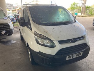 Location:  Hayes - 2016 FORD TRANSIT CUSTOM 290 ECO-TE Panel Van REG: HV66MDX, Keys: No, MOT Expiry date: 16/05/2025, 2198 Diesel, 6 Speed Manual Diesel, Former Keepers: 3