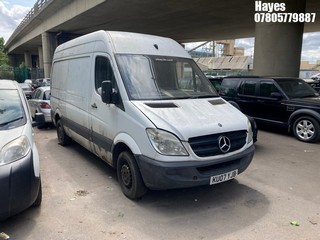 Location:  Hayes - 2007 MERCEDES SPRINTER 311 CDI MWB Panel Van REG: KU07YJB, Keys: No, MOT Expiry date: 26/04/2025, 2148 Diesel, 6 Speed Manual Diesel, Former Keepers: 9