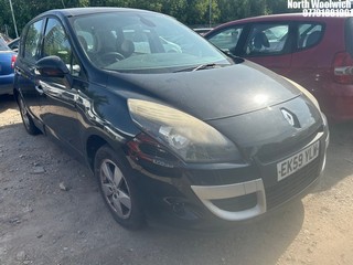 Location: North Woolwich - 2009 RENAULT SCENIC DYNAMIQUE VVT MPV REG: EK59YLW, Keys: No, MOT Expiry date: 28/02/2025, 1598 Petrol, 6 Speed Manual Petrol, Former Keepers: 8