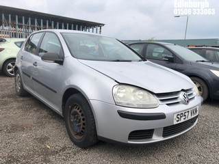 Location: Edinburgh - 2007 VOLKSWAGEN GOLF S 80 5 Door Hatchback REG: SP57VKM, Keys: Yes, MOT Expiry date: 15/11/2024, 1390 Petrol, 5 Speed Manual Petrol, Former Keepers: 5