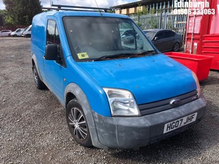 Location: Edinburgh - 2007 FORD TRANSIT CONN T200 L75 Panel Van REG: HG07JHF, Keys: Yes, MOT Expiry date: 22/04/2025, 01753 Diesel, 5 Speed Manual Diesel, Former Keepers: 4
