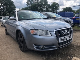 Location: Mitcham - 2006 AUDI A4 S LINE Convertible REG: MA06TXZ, Keys: No, MOT Expiry date: 07/01/2025, 1781 Petrol, 5 Speed Manual Petrol, Former Keepers: 6