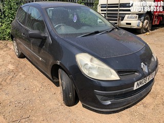 Location: Peterborough - 2008 RENAULT CLIO EXTREME 3 Door Hatchback REG: NM08RTU, Keys: No, MOT Expiry date: 15/01/2025, 1149 Petrol, 5 Speed Manual Petrol, Former Keepers: 5
