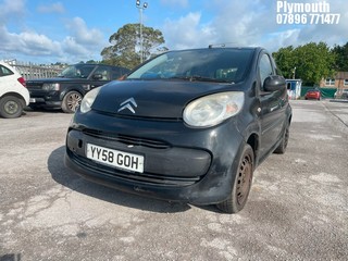 Location: Plymouth - 2008 CITROEN C1 RHYTHM 5 Door Hatchback REG: YY58GOH, Keys: No, MOT Expiry date: 16/02/2025, 998 Petrol, 5 Speed Manual Petrol, Former Keepers: 4