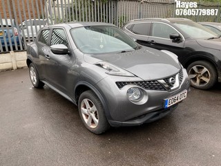 Location:  Hayes - 2014 NISSAN JUKE VISIA 5 Door Hatchback REG: EO64OTC, Keys: No, MOT Expiry date: 09/11/2024, 1598 Petrol, 5 Speed Manual Petrol, Former Keepers: 5