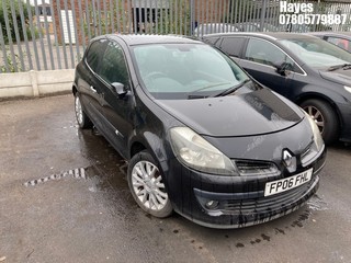 Location:  Hayes - 2006 RENAULT CLIO DYNAMIQUE S 3 Door Hatchback REG: FP06FHL, Keys: No, MOT Expiry date: 06/03/2024, 1598 Petrol, 5 Speed Manual Petrol, Former Keepers: 5