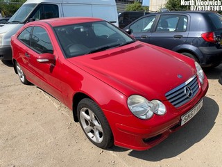 Location: North Woolwich - 2008 MERCEDES C180 KOMPRESSOR SE Coupe REG: SN57VWU, Keys: No, MOT Expiry date: 18/03/2026, 1796 Petrol, 6 Speed Manual Petrol, Former Keepers: 6
