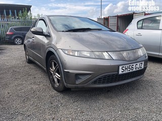 Location: Edinburgh - 2006 HONDA CIVIC S I-DSI 5 Door Hatchback REG: SH56GJZ, Keys: No, MOT Expiry date: 04/01/2025, 1339 Petrol, 6 Speed Manual Petrol, Former Keepers: 6