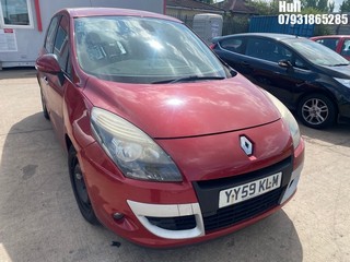 Location: Hull - 2009 RENAULT SCENIC DYNAMIQUE DCI 105 MPV REG: YY59KLM, Keys: No, MOT Expiry date: 11/12/2025, 1461 Diesel, 6 Speed Manual Diesel, Former Keepers: 4