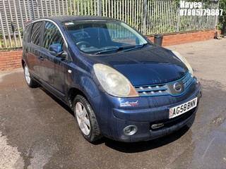 Location:  Hayes - 2008 NISSAN NOTE ACENTA MPV REG: AG58BNN, Keys: No, MOT Expiry date: 23/11/2024, 1386 Petrol, 5 Speed Manual Petrol, Former Keepers: 5