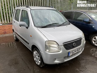 Location:  Hayes - 2001 SUZUKI WAGON R+ GL AUTO Estate REG: Y524RDF, Keys: No, MOT Expiry date: 29/05/2026, 1298 Petrol, 4 Speed Auto Petrol, Former Keepers: 8
