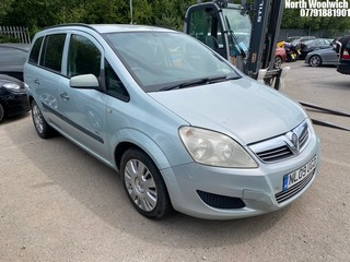Location: North Woolwich - 2009 VAUXHALL ZAFIRA LIFE MPV REG: NL09UGD, Keys: No, MOT Expiry date: 29/11/2025, 1598 Petrol, 5 Speed Manual Petrol, Former Keepers: 9