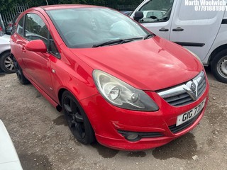 Location: North Woolwich - 2008 VAUXHALL CORSA SRI A/C 3 Door Hatchback REG: GIG7717, Keys: No, MOT Expiry date: 22/05/2026, 1598 Petrol, 6 Speed Manual Petrol, Former Keepers: 14