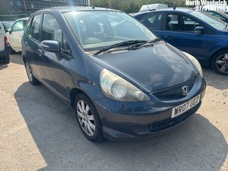 Location: North Woolwich - 2007 HONDA JAZZ SE 5 Door Hatchback REG: WR07UED, Keys: No, MOT Expiry date: 21/06/2026, 1339 Petrol, 5 Speed Manual Petrol, Former Keepers: 3