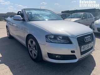 Location: Belvedere - 2008  AUDI  A3 SPORT TFSI Convertible REG: RE58AZL, 1984cc Petrol , 6 Speed Manual Petrol , Former Keepers: 6, Keys: Yes, MOT Expiry date: 16.11.2025