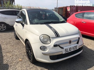Location: Edinburgh - 2010 FIAT 500 POP 3 Door Hatchback REG: SL10VZE, Keys: No, MOT Expiry date: 05/03/2025, 1242 Petrol, 5 Speed Manual Petrol, Former Keepers: 4