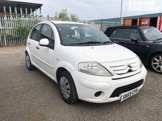 Location: Edinburgh - 2009 CITROEN C3 VTR 5 Door Hatchback REG: SM59OYK, Keys: No, MOT Expiry date: 23/09/2025, 1360 Petrol, 5 Speed Manual Petrol, Former Keepers: 7