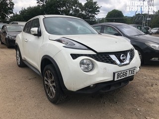 Location: Mitcham - 2016 NISSAN JUKE N-CONNECTA DIG-T 5 Door Hatchback REG: BG66TXE, Keys: No, MOT Expiry date: 12/09/2024, 1197 Petrol, 6 Speed Manual Petrol, Former Keepers: 3