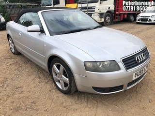 Location: Peterborough - 2005 AUDI A4 TDI SPORT Convertible REG: VU55LPY, Keys: No, MOT Expiry date: 12/07/2025, 2496 Diesel, 6 Speed Manual Diesel, Former Keepers: 4