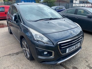 Location: Hull - 2014 PEUGEOT 3008 ALLURE HDI 5 Door Hatchback REG: DG14BHD, Keys: No, MOT Expiry date: 21/04/2024, 1997 Diesel, 6 Speed Manual Diesel, Former Keepers: 2