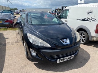 Location: Hull - 2009 PEUGEOT 308 SE CC Convertible REG: SM59WMO, Keys: No, MOT Expiry date: 20/02/2025, 1598 Petrol, 5 Speed Manual Petrol, Former Keepers: 5