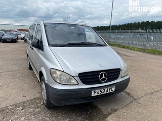 Location: Hull - 2009 MERCEDES VITO 109 CDI COMPACT Panel Van REG: PJ59AYL, Keys: No, MOT Expiry date: 25/07/2024, 2148 Diesel, 6 Speed Manual Diesel, Former Keepers: 5