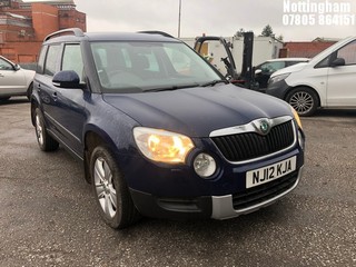 Location: Nottingham - 2012  SKODA YETI SE TDI CR  5 Door Hatchback REG: NJ12KJA, 1968cc Diesel , 6 Speed Manual Diesel , Former Keepers: 2, Keys: Yes, MOT Expiry date: 09/05/2025