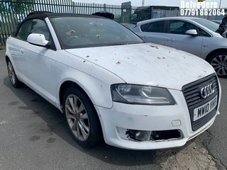 Location: BELVEDERE - 2010 AUDI A3 SPORT TFSI 	CONVERTIBLE REG: MW10VKR, 1197cc PETROL, 6 SPEED MANUAL PETROL, Former Keepers: 5, Keys: No, MOT: Expiry date09/05/2025