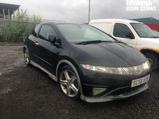 Location: Edinburgh - 2007 HONDA CIVIC TYPE-S GT 3 Door Hatchback REG: SC56AXB, Keys: No, MOT Expiry date: 28/08/2024, 1799 Petrol, 6 Speed Manual Petrol, Former Keepers: 4